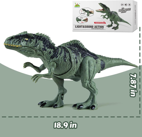 3-5 5-7, Giganotosaurus Dinosaur Toys for Kids & Dinosaur Action Figure Toys with Attack Feature, Sound, Roar & Light