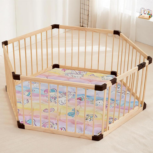 Floor,45"52" 48 Inch 53" Playpen,6 Hexagon Baby Play Mat for Thicken Ultra Soft Playmat fits Regalo Portable Play Yard