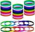 M.best 120 Pcs Silicone Wristbands, Blank Elastic Stretch Rubber Bracelets for Sports Teams, Kids Party Games,