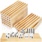 Noamus Set of 8 Wooden Domino Racks, Premium Natural Domino Trays, Solid