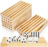 Noamus Set of 8 Wooden Domino Racks, Premium Natural Domino Trays, Solid