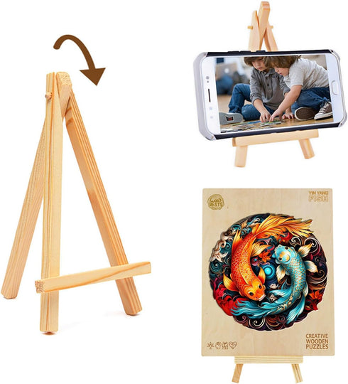 Wooden Puzzles for Adults, Yin Yang Fish (S-100pcs) Unique Shaped Animal Wood Puzzles, Birthday Gifts
