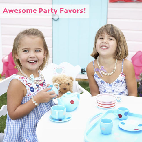 kilofly Princess Party Favor Jewelry Value Pack, 4 Sets of Necklace & Bracelet