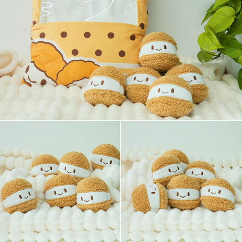 Cheesy Puffs Plush Pillow Stuffed Toy Game Pillow with Bag for Children Sleep Decoration