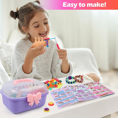 8-12, 6 7 9 10 11 13 1000+ IQBOX Bracelet Making Kit Arts and Crafts for Girls Ages Weaving Loom Bands DIY Toys