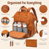 Backpack ROSEGIN Premium Vegan Leather Diaper Bag with Waterproof Changing Pad Reinforced Stitching & Zippers, Baby Bag