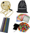 JUNWRROW Deluxe Bingo Game Set with Storage Bag- Includes 6-Inch Antique Gold