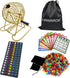 JUNWRROW Deluxe Bingo Game Set with Storage Bag- Includes 6-Inch Antique Gold