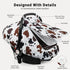 2 Elstey Car Seat Cover Baby, Minky Dot Carseat Covers Baby Girls, Lightweight Infant Car Seat Cover Canopy with Layers