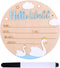 Penitue Baby Announcement Sign, 5.9in Wood Newborn Welcome Baby Name Sign with Pen