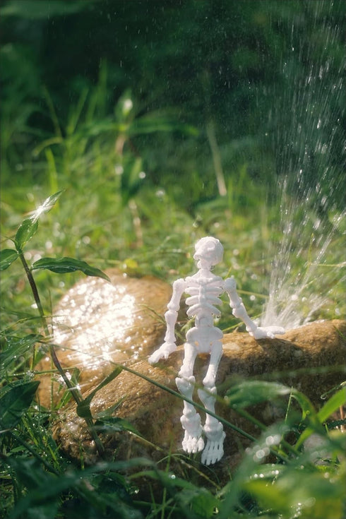 QWZFirst T13 5.12-in Sets (1pcs) Skeleton Action Figure, Movable Articulated Human Skeleton, Action Figure Wearing