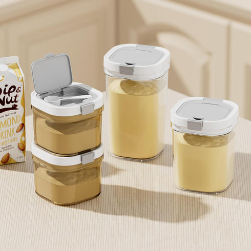 go-1800ml Formula Container to Travel Dispenser BPA Free Airtight Container with Spoon and Layered Storage