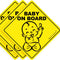 2023 Design - Baby on Board Sticker Sign (3 Pack), Baby Car Decal, US Department of Transportation Recommended Color &