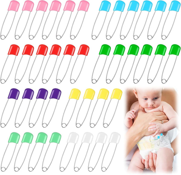 CllyCnny Diaper Safety Pin - 100pcs Plastic Head Baby Heavy Diapers Pins 2.1