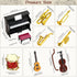 Dollhouse Miniature Musical Instrument Set in 1:12 Scale, Includes Violin, Piano, Trumpet, and Guitar