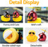 Wonuu Rubber Duck Car Ornaments, Yellow Duck Dashboard Decorations with Cool Glasses and Propeller Helmet
