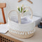 SHEKAKO Baby Diaper Caddy Organizer, Rope Tassel Nursery Storage Bin Basket, Portable Holder