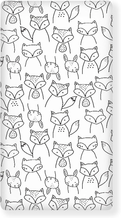 Winpema Doodle Cute Foxs Fitted Crib Sheet Fox Baby Crib Sheet Fit Standard