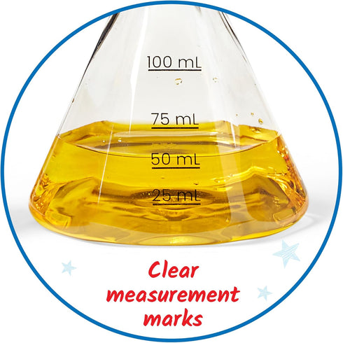 hand2mind Starter Science Measuring Flask Set, Plastic Beakers for Kids, Educational Science Lab Equipment