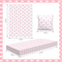 CrystalSylara 3 Set Piece Pink Bow Crib Bedding for Baby Girls - Soft Flannel Blanket Fitted Grid Crib Sheet Pillow