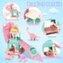 CRATIVWOOD 1 2 4 12-18 1-2 Toddler Toys for Year Old Boys Educational Dinosaur Slide Toys with Push Car Toys for Baby