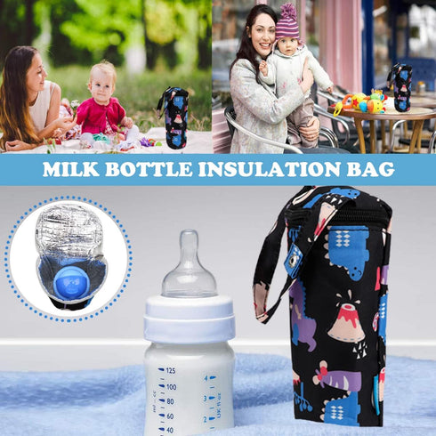 LNQ LUNIQI Insulated Baby Bottle Bags - Portable Travel Feeding Bag to Keep Milk Warm - Thermal Insulated for Newborn