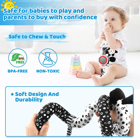 AJsupojouet 0-6 0 3 Car Seat Toys Hanging and Stroller Toys for Babies MonthsHigh Contrast Baby Toys for Newborn Months