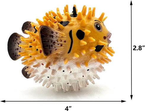 Gemini&Genius Pufferfish Toy - Realistic Blowfish Action Figure, Educational Gift, Bath Toy for Kids