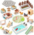 HAPGFS Wooden Doll House Furniture and Accessories Outdoor Play Set for Kids-