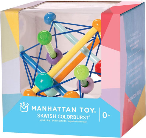 Manhattan Toy Skwish Color Burst Rattle and Teether Grasping Activity Toy
