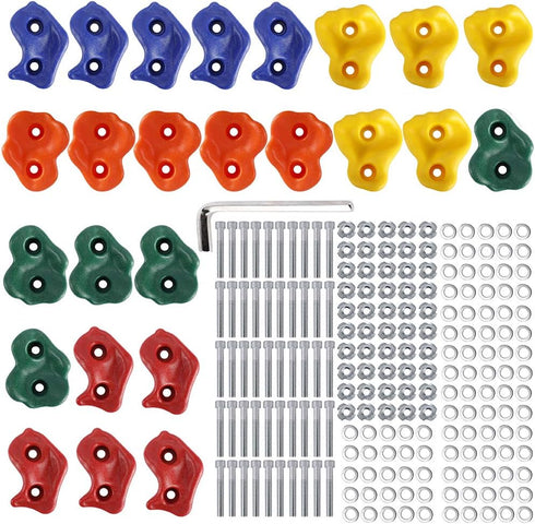 Yaegoo Climbing Holds for Kids and Adults, 25 PCS Rock Climbing Holds with Mounting Hardware for DIY Wall