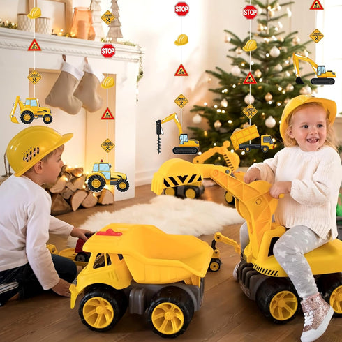 Construction Birthday Banners Construction Birthday Party Supplies Construction Paper Garlands Vehicle Truck Hanging
