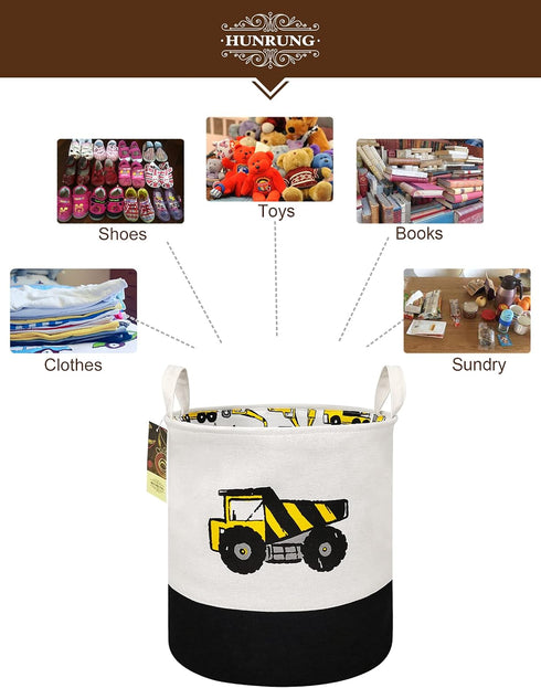 HUNRUNG Large Laundry Hamper, Cartoon Organizer Bin for Children Nursery, Toys, Laundry, Clothing, Gift Baskets