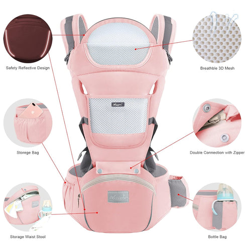 Baby Carrier Newborn to Toddler Baby Wrap Carrier with Hip Seat Kangaroo Carrier Toddler Infant Baby Holder for Men