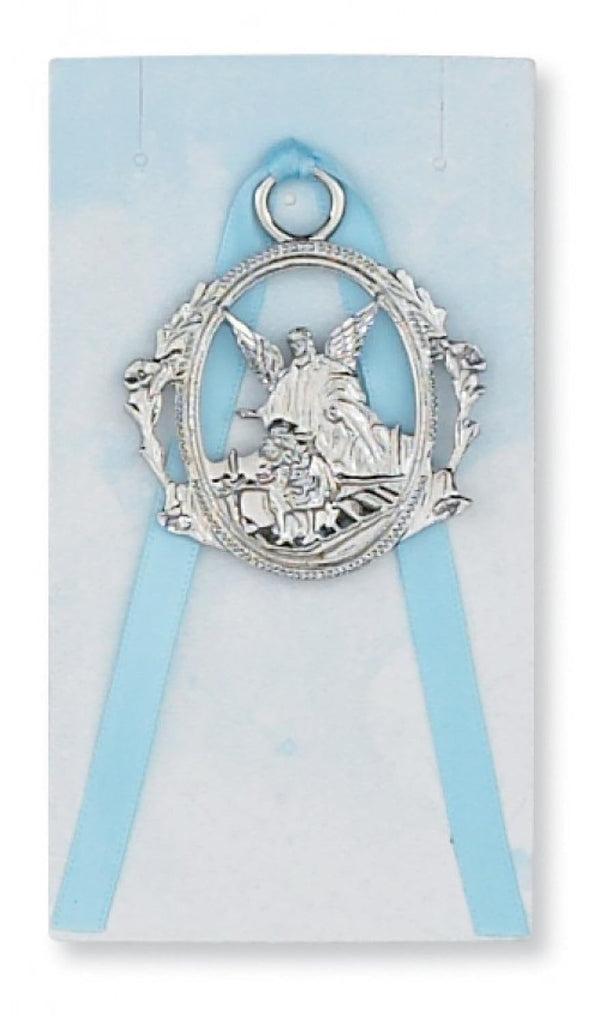Blue Carded Guardian Angel Crib Medal