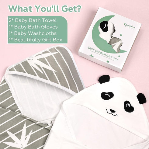 Set 2-4 (28 28 Inch, Hooded Baby Bath Towels of Piece Bamboo Bath Essential Must Haves Newborn Stuff, Shower Registry