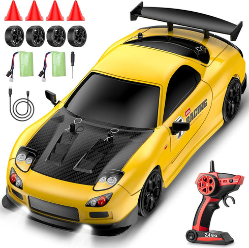 ReinbowRiff 1:14 4WD 2.4GHz 28km/h RC Drift Car, Drift Remote Control Car Drift RC Car, LED Lights,Racing and Drift