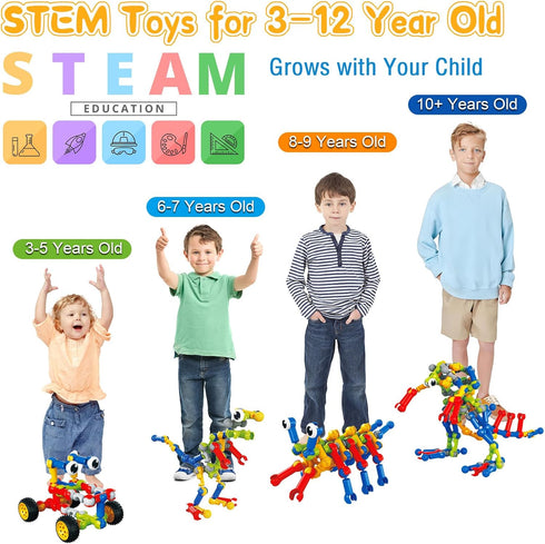 3 4 5 6 7 8+ 142 Sets Caferria Building Blocks STEM Toys for Year Old Boy Girl Birthday Gift, Pcs Building Toys