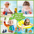 Baby Bath Toys 8 Pcs, No Hole Dinosaur Bath Toys, Easy Clean for Babies 6-12 Months, Toddler Toys