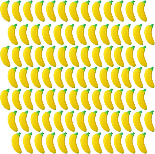 Jerify 100 Pcs Banana Stress Toys Stretchy Banana Fidget Toys Realistic Stretchy