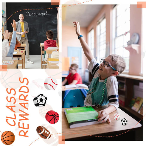 32 Pieces Sport Erasers for Basketball, Soccer, Football, Baseball - Fun Kids Sports Ball Erasers for Party Favors