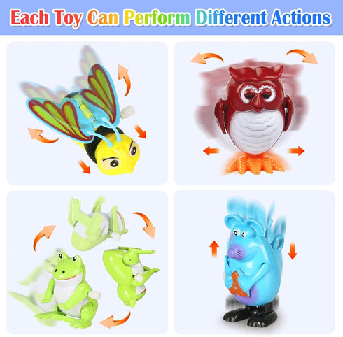 CIUGEO 32 Swimming PCS Assorted Wind-up Toys for Kids, Bulk Windup Animals Walking Jumping Flipping Clockwork Toys