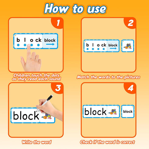 Blends & Digraphs Cards, Phonics Games for Toddlers Kids, Learn to Read, Spelling Reading Learning Activities
