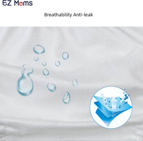 4 Packs 2T EZ Moms Plastic Pants for Toddlers Cloth Diaper Covers Soft Reusable Portable Rubber Pants for Toddlers Boys