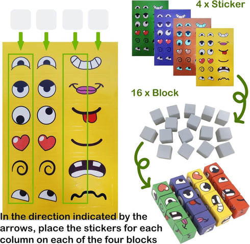 Face Changing Magic Cube Game, Educational Puzzles Toy for Child & Adults, Family Board Games