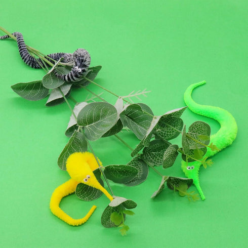 ONEST 100 Pieces Magic Worm Toys - Wiggly Twisty Fuzzy Worm Toys Carnival Party Favors in 25 Colors