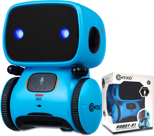 Contixo R1 Kids Robot Toy, Blue Interactive Smart Robots with Voice Control