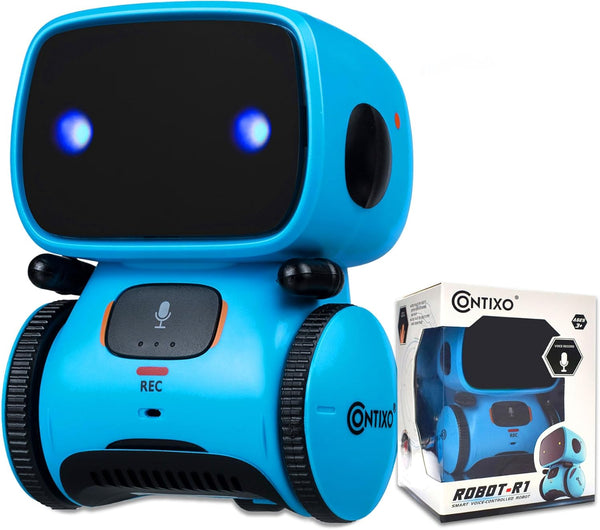 Contixo R1 Kids Robot Toy, Blue Interactive Smart Robots with Voice Control