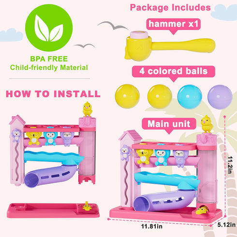1+ 12-18-24+ 1 2 Toddler Musical Toys for Years Old Girls,Fine Motor Skills Developmental Baby Toy Months,Bilingual