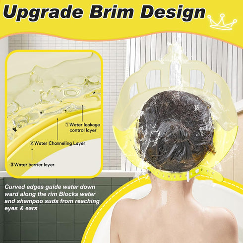 0-9 Baby Shower Cap Shield for Kids Visor Hat for Eye and Ear Protection Adjustable for Years Old Children Cute Crown